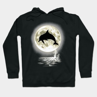 Dolphin Dancing in Moonlight Hoodie